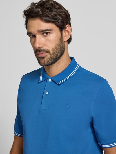 bugatti Polówka o kroju slim fit z naszytym logo Jeansowy niebieski 3