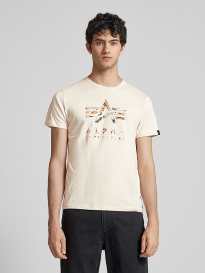 Alpha Industries T-shirt met labelprint Offwhite - 4