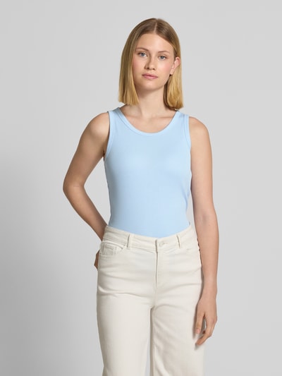 s.Oliver RED LABEL Top o kroju slim fit z mieszanki bawełny i elastanu Jasnoniebieski 4