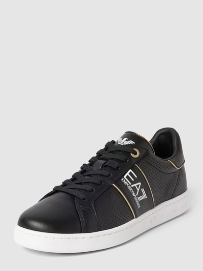 EA7 Emporio Armani Sneakers met labeldetails, model 'SNEAKER ACTION LEATHER' Zwart - 2