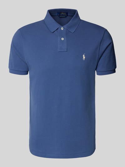 Polo Ralph Lauren Custom slim fit poloshirt met labelstitching Lichtblauw - 2