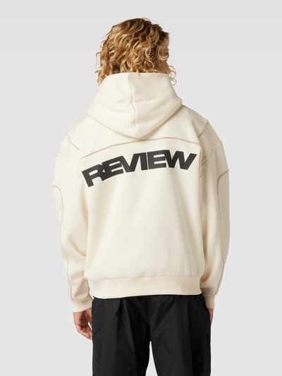 REVIEW Hoodie met logoprint Ecru - 5