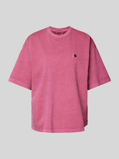 Carhartt Work In Progress T-shirt o kroju oversized z naszywką z logo model ‘NELSON’ Mocnoróżowy 2