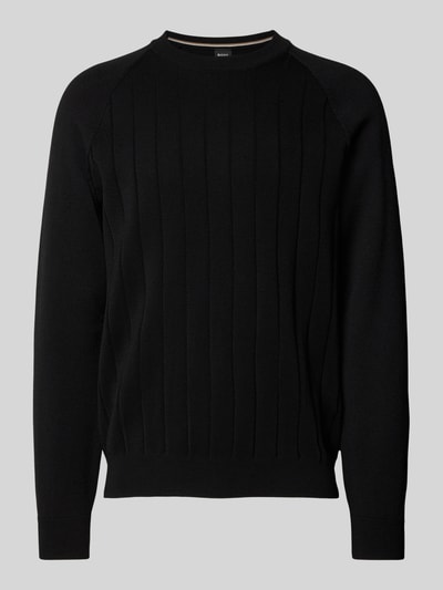 BOSS Strickpullover aus Schurwoll-Mix Modell 'Belugo' Black 1