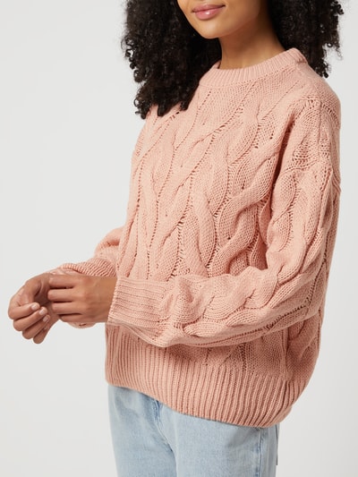 Vero Moda Pullover mit Zopfmuster Modell 'Nova' Hellrosa 4