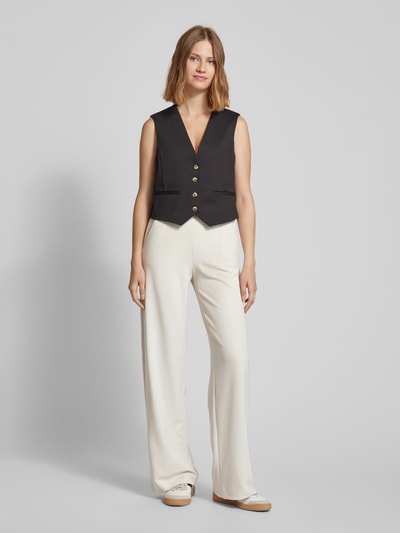 Raffaello Rossi Wide fit stoffen broek met elastische band Offwhite - 1