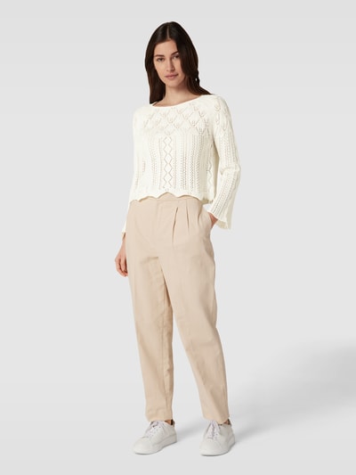 Vero Moda Strickpullover mit Strukturmuster Modell 'GINGER' Beige 1