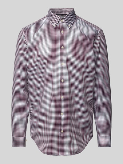 Christian Berg Men Regular fit zakelijk overhemd met button-downkraag Aubergine - 1