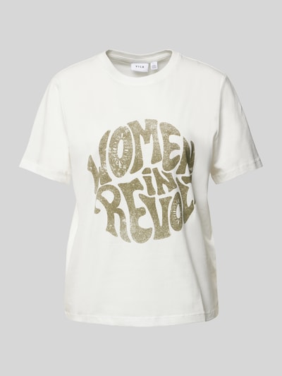 Vila T-Shirt mit Statement-Print Modell 'SYBIL' Offwhite 1