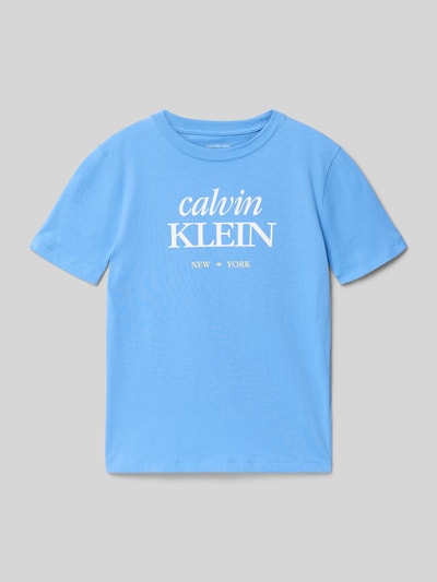 Calvin Klein Jeans Regular Fit T-Shirt aus reiner Baumwolle Bleu 1