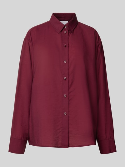 Jake*s Collection Overhemdblouse met knoopsluiting Aubergine - 2