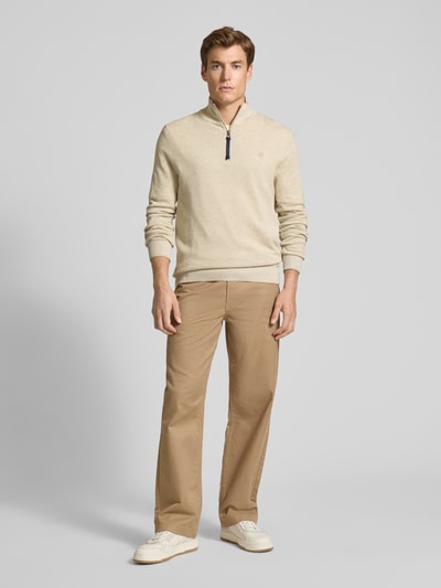 Lerros Gebreide pullover met schipperskraag Beige - 1