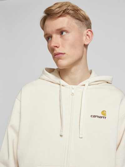 Carhartt Work In Progress Bluza rozpinana z wyhaftowanym logo Złamany biały 3