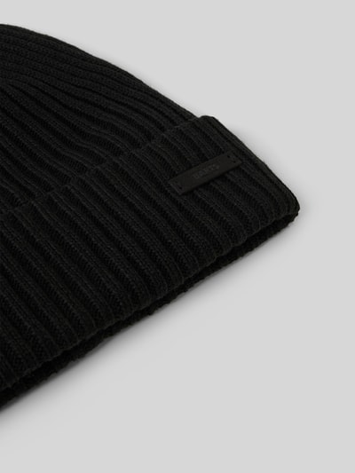 Barts Beanie met labeldetail, model 'WILBERT' Zwart - 2