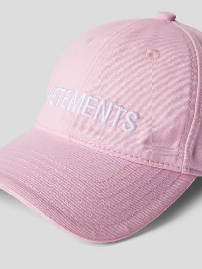 VETEMENTS Cap mit Brand-Schriftzug Hellrosa 3