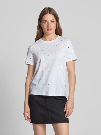 Vero Moda T-shirt o kroju regular fit z wyhaftowanym motywem model ‘PAULINA’ Biały 4