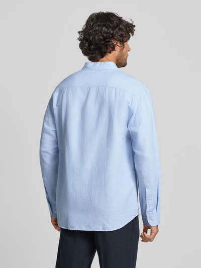 Selected Homme Regular Fit Freizeithemd aus Leinen-Baumwoll-Mix Modell 'CLAY LINENBLEND' Hellblau 5