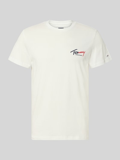 Tommy Jeans Slim Fit T-Shirt aus reiner Baumwolle Offwhite 2