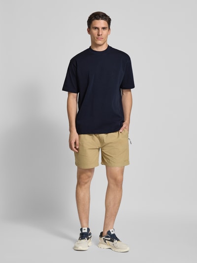 WOODBIRD T-Shirt mit Label-Stitching Modell 'Baine' Marine 1