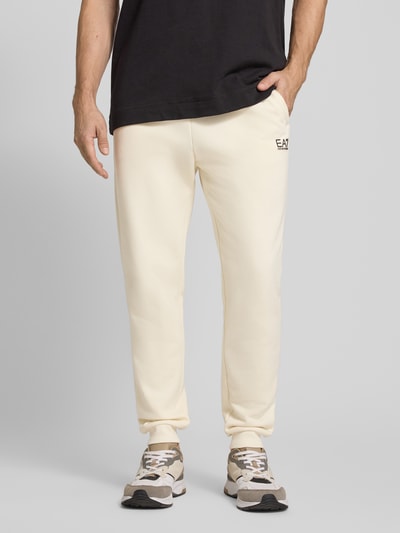 EA7 Emporio Armani Sweatbroek met elastische band Offwhite - 4