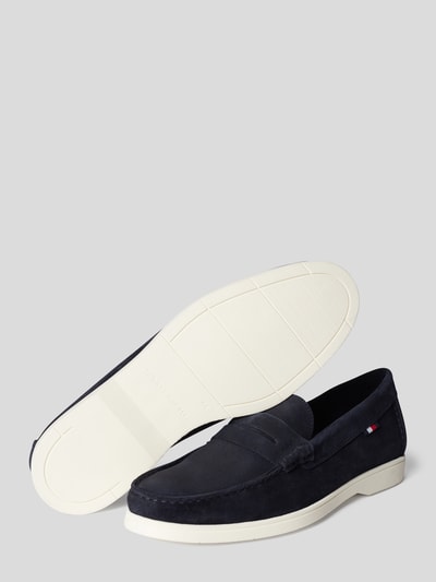 Tommy Hilfiger Mokassins aus Leder mit Label-Details (dunkelblau 