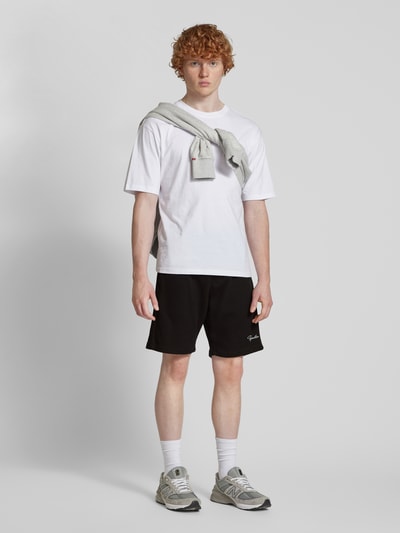 Pegador Sweatshorts met logostitching en steekzakken Zwart - 1