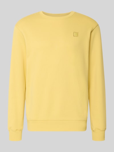 Produktfoto, Sweatshirt mit Rundhalsausschnitt von Scotch & Soda in Gelb, Reine Baumwolle, Regular-Fit, Label-Stitching, glatte Textur