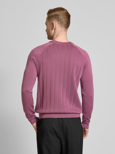 BOSS Gebreide pullover van scheerwolmix, model 'Belugo' Helder paars - 5