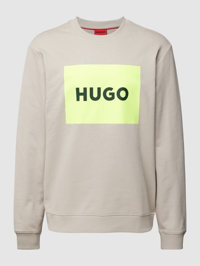 HUGO Sweatshirt mit Label-Print Hellgrau 2