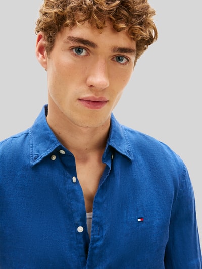 Tommy Hilfiger Regular Fit Freizeithemd aus reinem Leinen Jeansblau 3