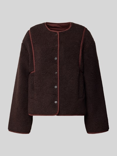 Lanius Steppjacke mit Rundhalsausschnitt und Eingrifftaschen Bordeaux 1