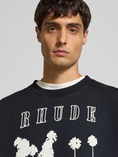 RHUDE Sweatshirt mit Label-Print Black 3