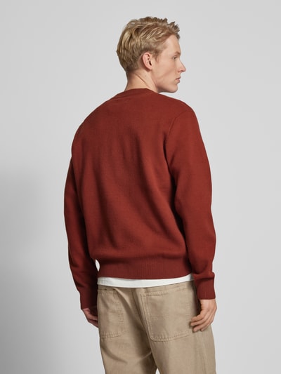 Jack & Jones Gebreide pullover met labelprint, model 'VESTERBRO' Middenbruin - 5