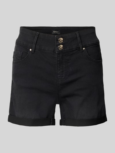 ONLY Regular Fit Jeansshorts aus Baumwoll-Mix Modell 'CARMEN' Black 2