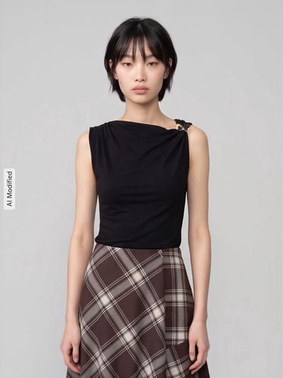 VERO MODA Top mit Schnallen-Applikation Black 4