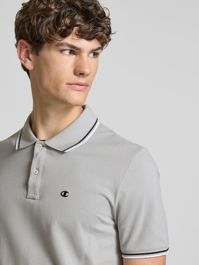 CHAMPION Regular Fit Poloshirt mit Logo-Stitching Stein 3