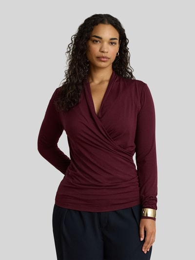 Lauren Ralph Lauren Slim Fit Langarmshirt aus Lyocell-Mix Bordeaux 6