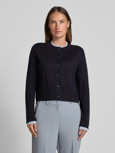 MAX&Co. Regular Fit Strickjacke aus reiner Wolle Modell 'FOCE' Marine 4