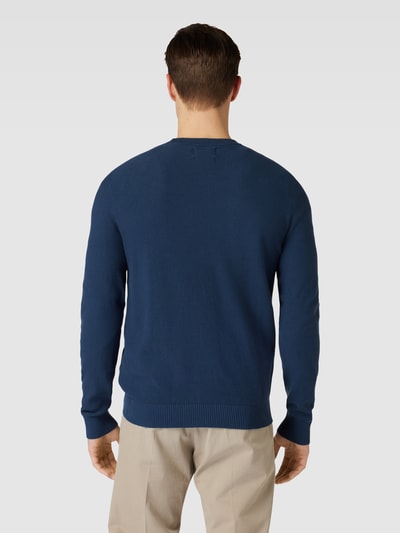 Lerros Gebreide pullover met labelstitching Donkerblauw - 5