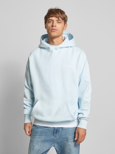 Pegador Oversized Hoodie mit Label-Print Hellblau 4