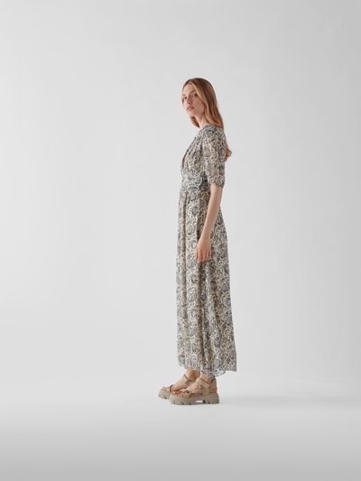 Vanessa Bruno Maxikleid mit floralem Allover-Muster Blau meliert 4