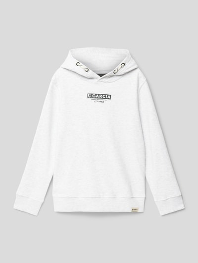 Garcia Hoodie met labelprint Lichtgrijs gemêleerd - 1