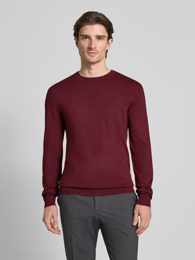 MCNEAL Strickpullover mit gerippten Abschlüssen Bordeaux Melange 4