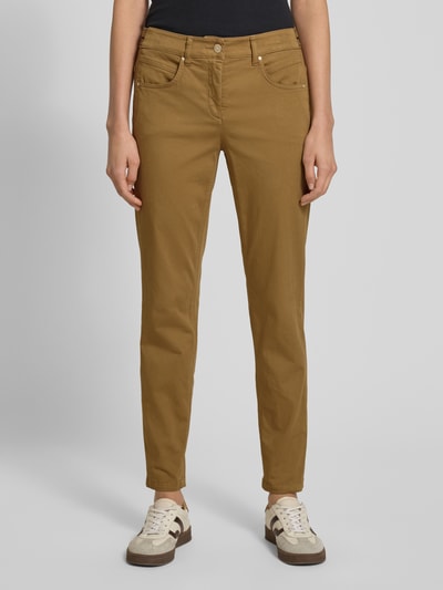 Luisa Cerano Hose mit rückseitigen Teilungsnähten Camel 4