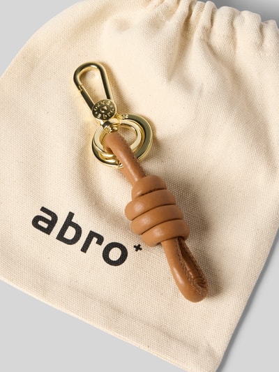 Abro Brelok do kluczy ze skóry naturalnej z wyhaftowanym logo Koniakowy 3