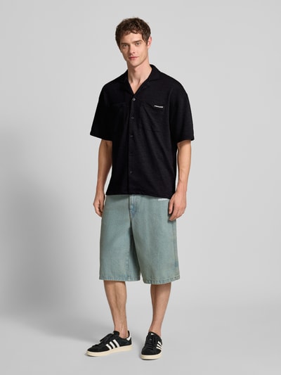 Pegador Relaxed fit vrijetijdsoverhemd met structuurmotief, model 'ACADO' Zwart - 1