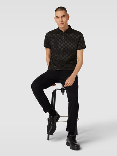 Karl Lagerfeld Poloshirt met all-over motief Zwart - 1