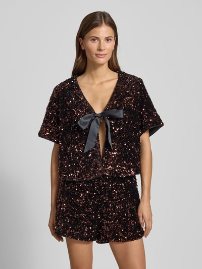 Zero Blouseshirt met pailletten Zwart - 4