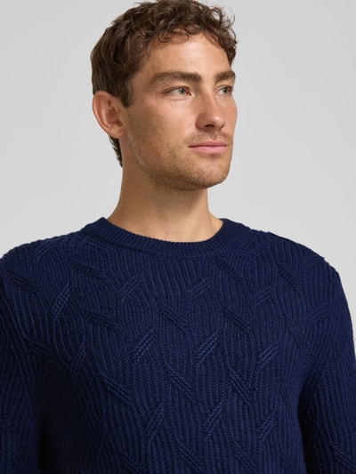 Christian Berg Men Gebreide pullover met kasjmier Marineblauw - 3