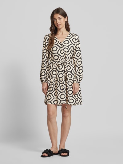 Vero Moda Mini-jurk met all-over motief, model 'ISA' Beige - 1